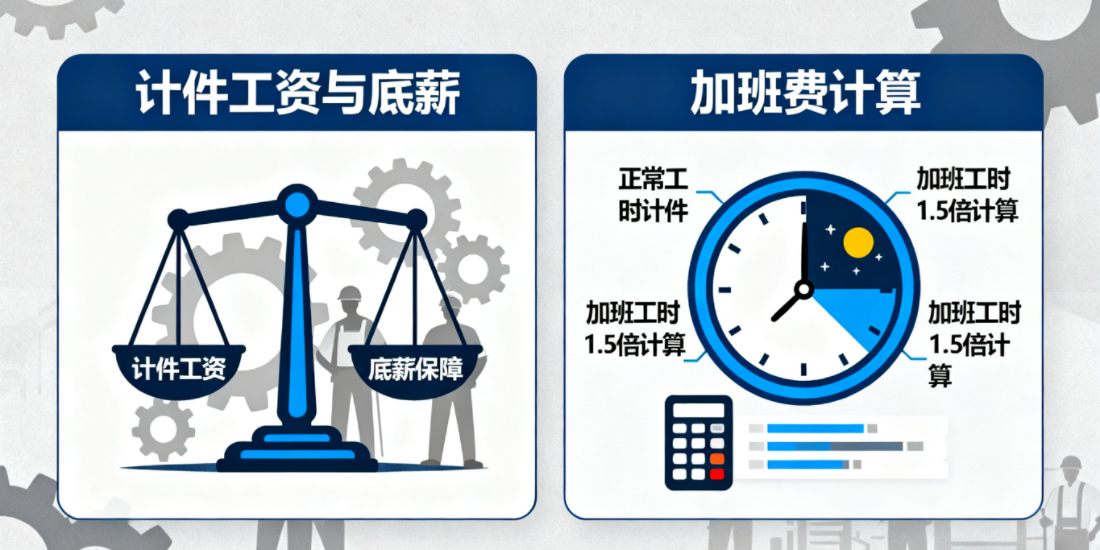 计件工资工资制度下是否需要设置底薪?是否需要支付加班费?